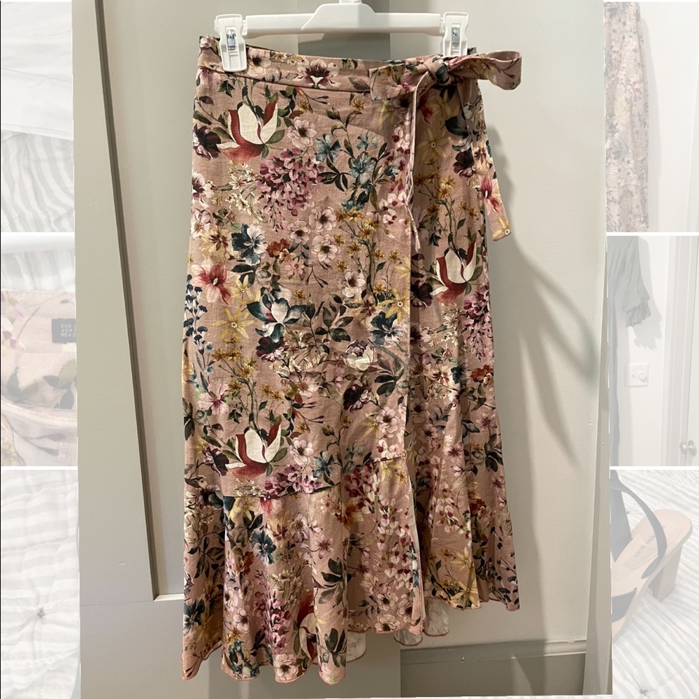 ZARA - Floral Wrap Skirt